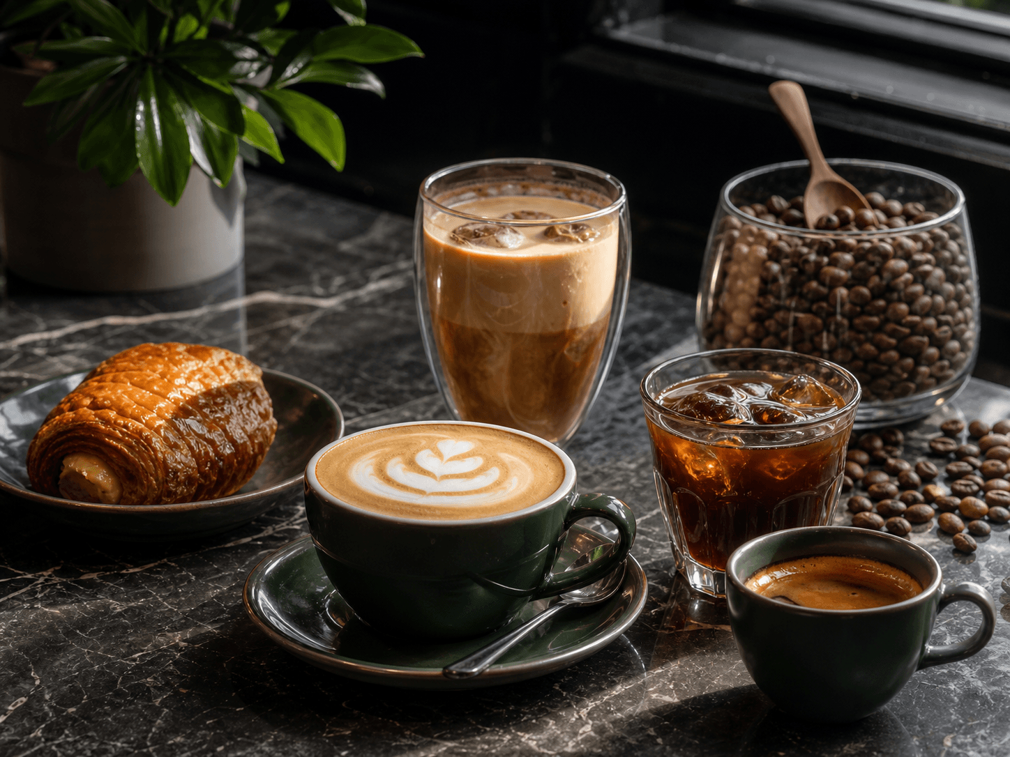 Кофе и выпечка на стойке Lumen Coffee